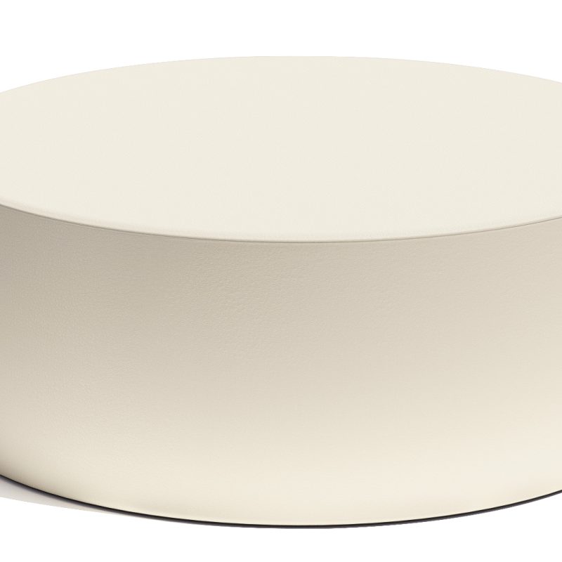 table basse Jronde en similicuir ignifugé beige