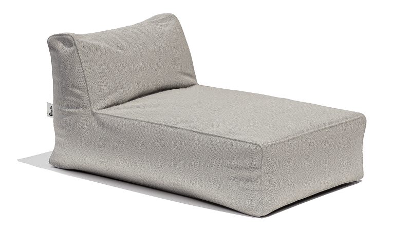 méridienne pour l'intérieur et l'extérieur en tissu Sunbrella grise