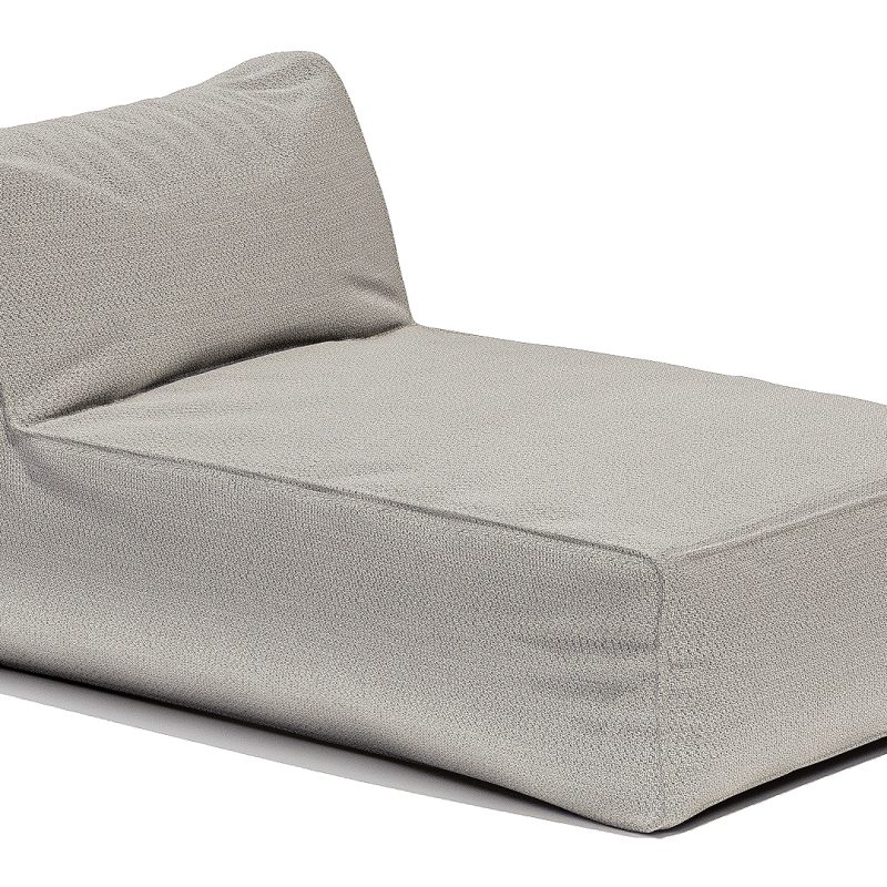 méridienne pour l'intérieur et l'extérieur en tissu Sunbrella grise