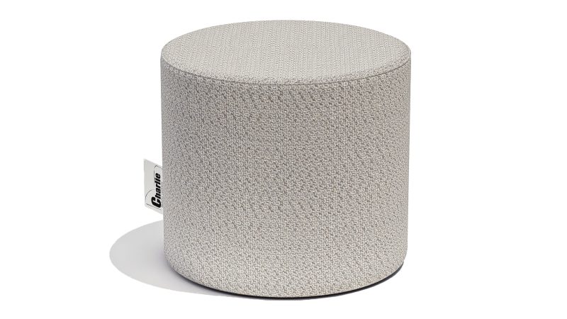 Pouf pour l'intérieur et l'extérieur, fabriqué en France en tissu Sunbrella® gris